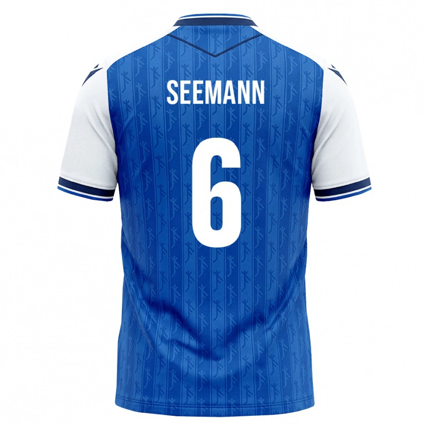 DanxenメンズElias Seemann#6ロイヤルブルー ホワイトホームシャツ2026/27ジャージーユニフォーム