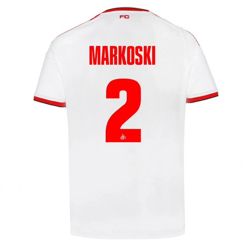DanxenメンズKristian Markoski#2ホワイト レッド ブラックホームシャツ2026/27ジャージーユニフォーム