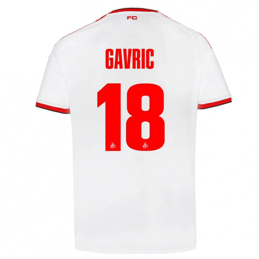 DanxenメンズAndrea Gavrić#18ホワイト レッド ブラックホームシャツ2026/27ジャージーユニフォーム