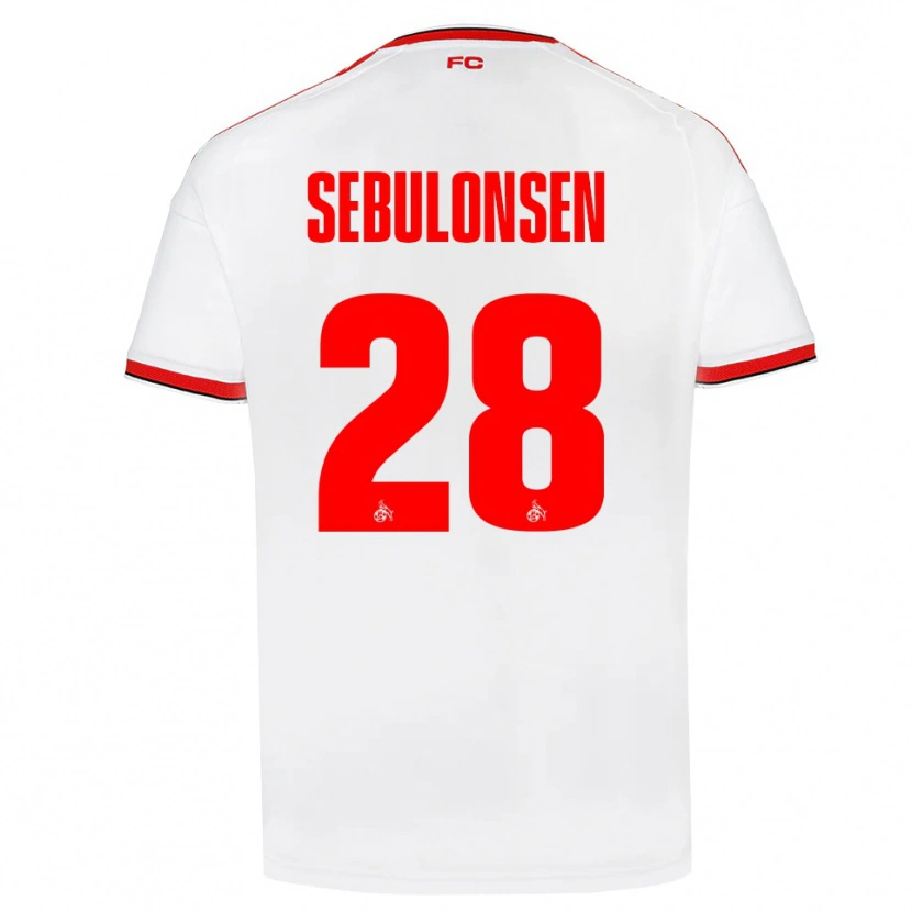 DanxenメンズSebastian Sebulonsen#28ホワイト レッド ブラックホームシャツ2026/27ジャージーユニフォーム