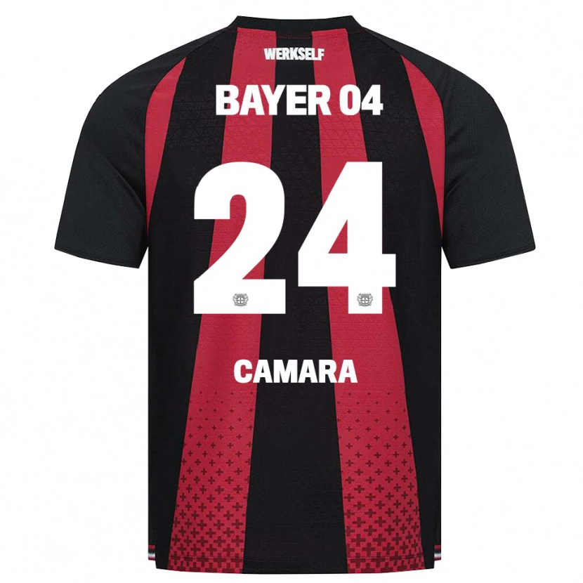 DanxenメンズNourdine Camara#24ブラック ホワイト レッドホームシャツ2026/27ジャージーユニフォーム