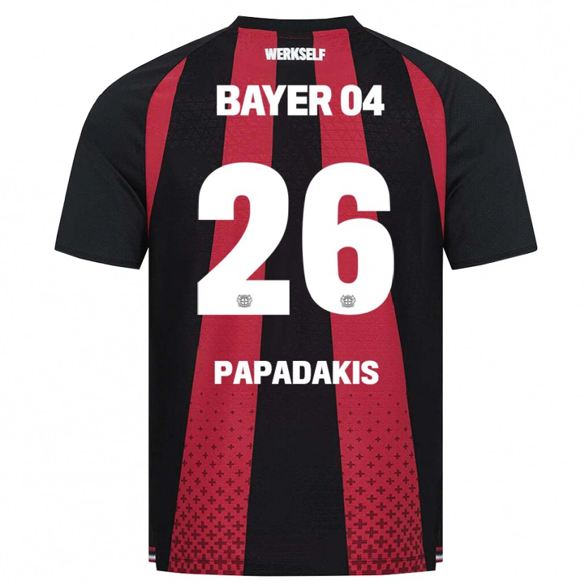 DanxenメンズKonstantinos Papadakis#26ブラック ホワイト レッドホームシャツ2026/27ジャージーユニフォーム