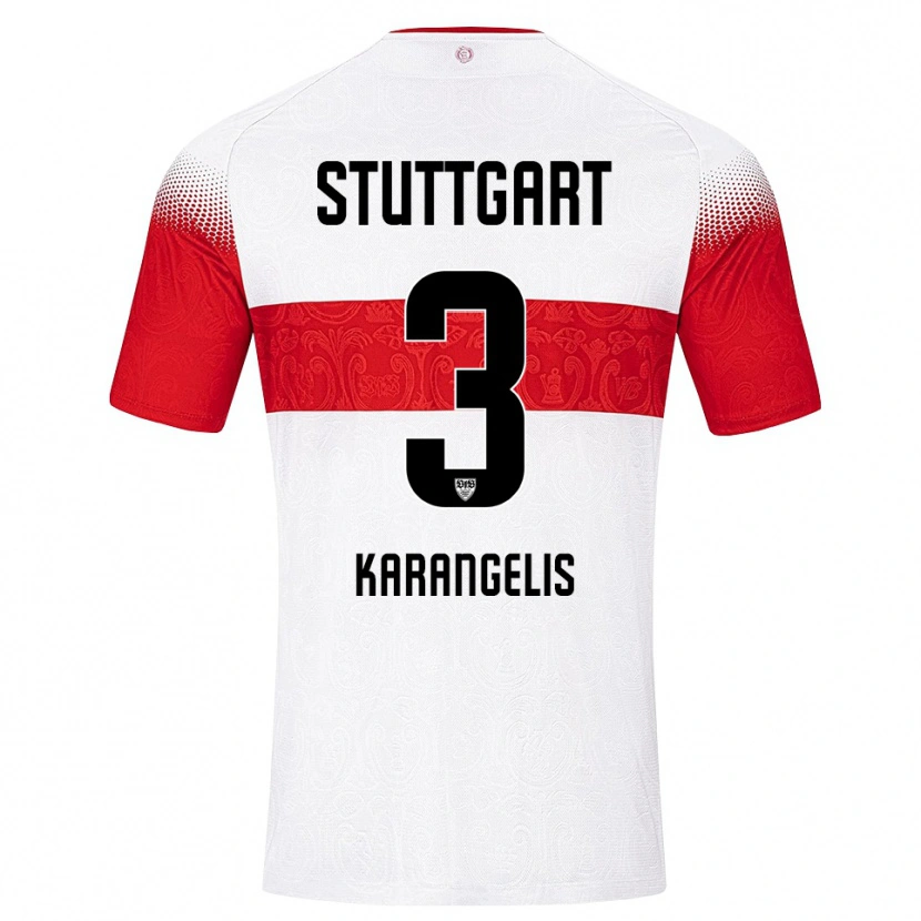 DanxenメンズKonstantinos Karangelis#3ホワイト レッド イエローホームシャツ2026/27ジャージーユニフォーム