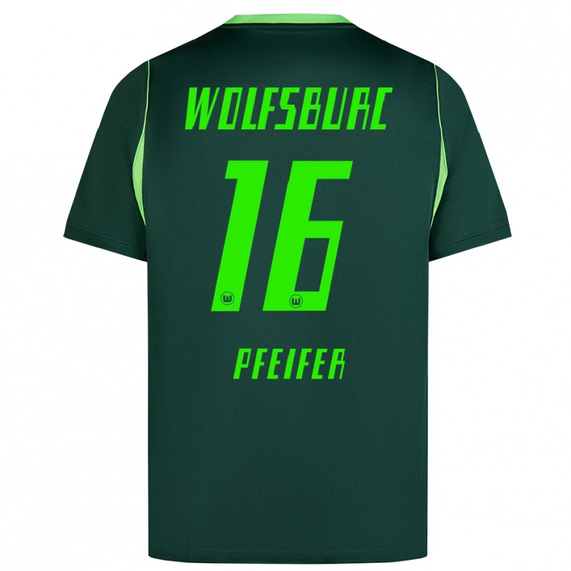 DanxenメンズLeo Pfeifer#16ダークグリーン ホワイトホームシャツ2026/27ジャージーユニフォーム