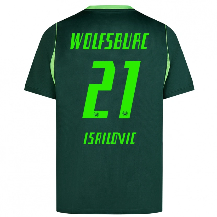 DanxenメンズNikola Isailovic#21ダークグリーン ホワイトホームシャツ2026/27ジャージーユニフォーム