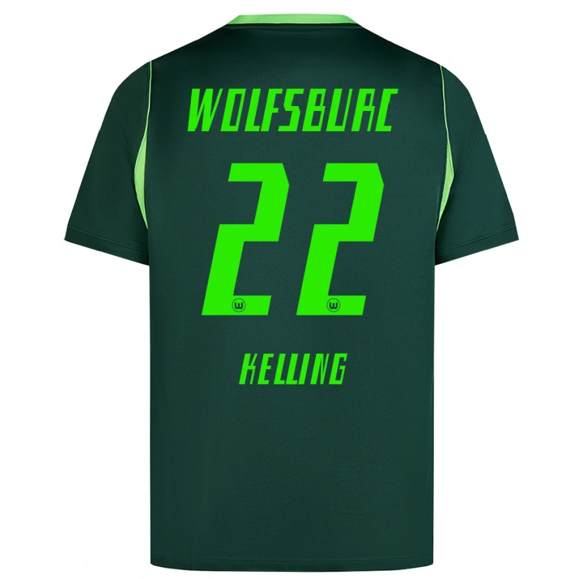 DanxenメンズLenny Kelling#22ダークグリーン ホワイトホームシャツ2026/27ジャージーユニフォーム