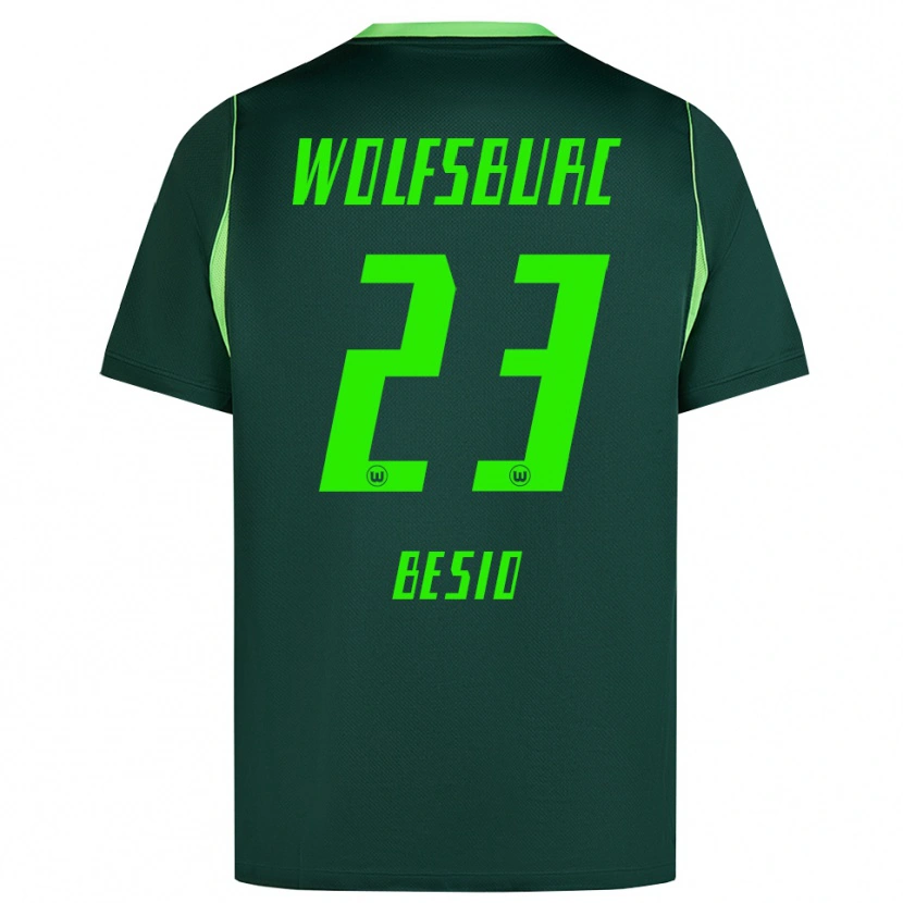 DanxenメンズAlessio Besio#23ダークグリーン ホワイトホームシャツ2026/27ジャージーユニフォーム