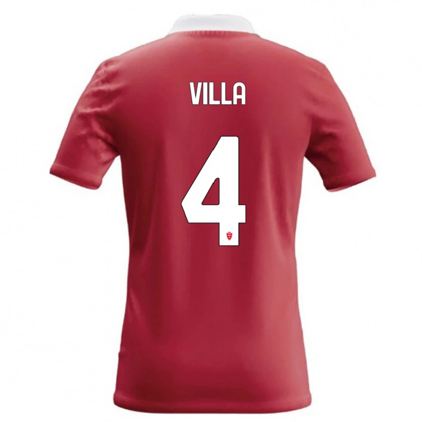 DanxenメンズManuel Villa#4赤 白ホームシャツ2026/27ジャージーユニフォーム
