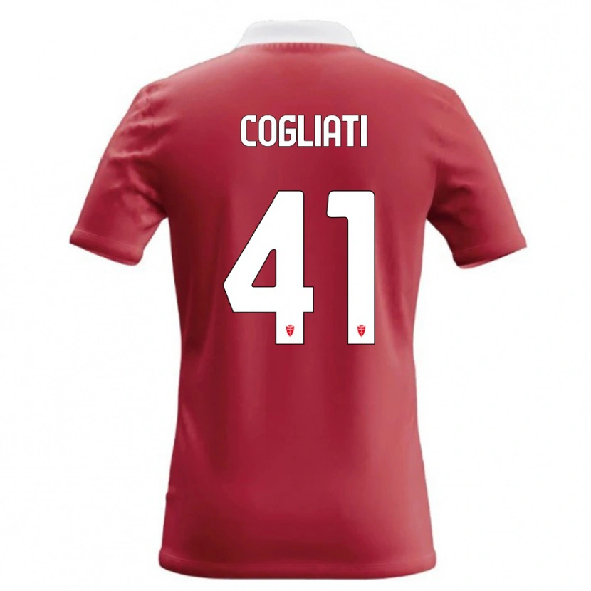 DanxenメンズAndrea Cogliati#41赤 白ホームシャツ2026/27ジャージーユニフォーム