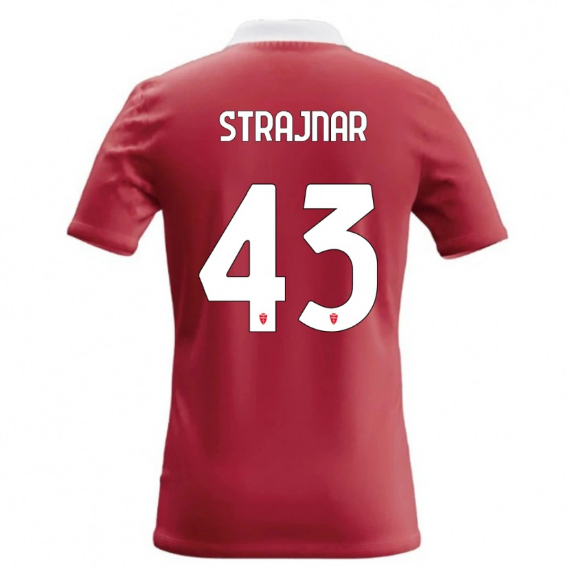 DanxenメンズAljaz Strajnar#43赤 白ホームシャツ2026/27ジャージーユニフォーム