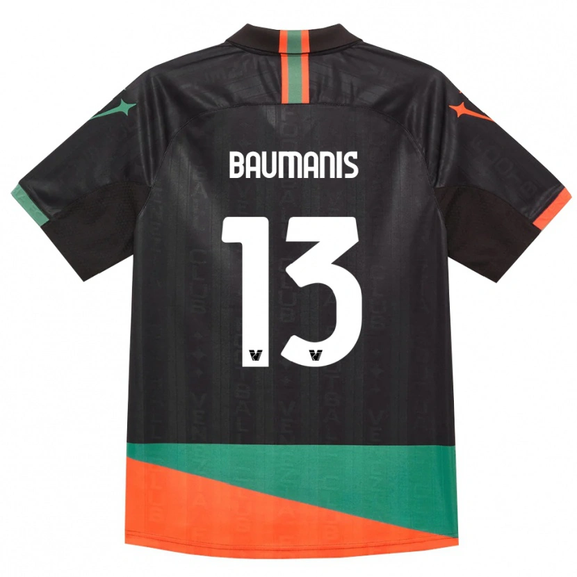 DanxenメンズKristofers Baumanis#13ブラック オレンジ グリーンホームシャツ2026/27ジャージーユニフォーム