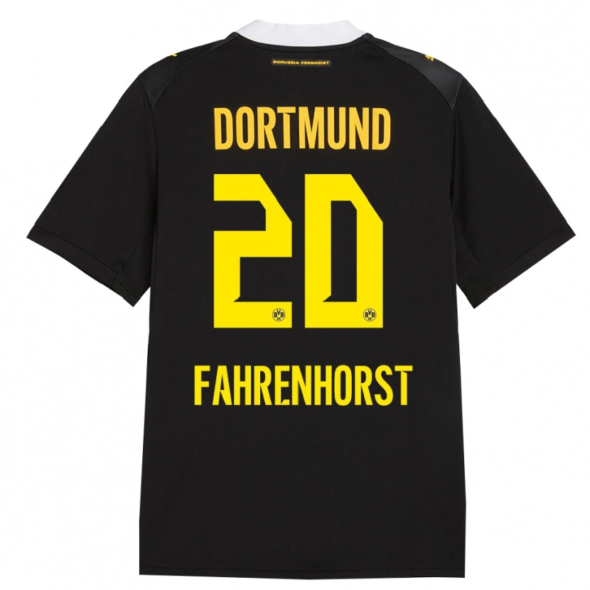 DanxenメンズLuke Fahrenhorst#20ブラック レッド イエローアウェイシャツ2026/27ジャージーユニフォーム