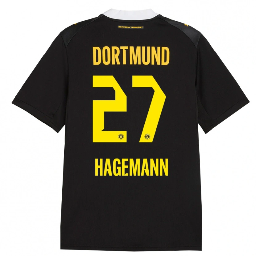 DanxenメンズKeron Hagemann#27ブラック レッド イエローアウェイシャツ2026/27ジャージーユニフォーム