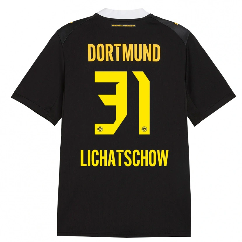 DanxenメンズDeniese Lichatschow#31ブラック レッド イエローアウェイシャツ2026/27ジャージーユニフォーム