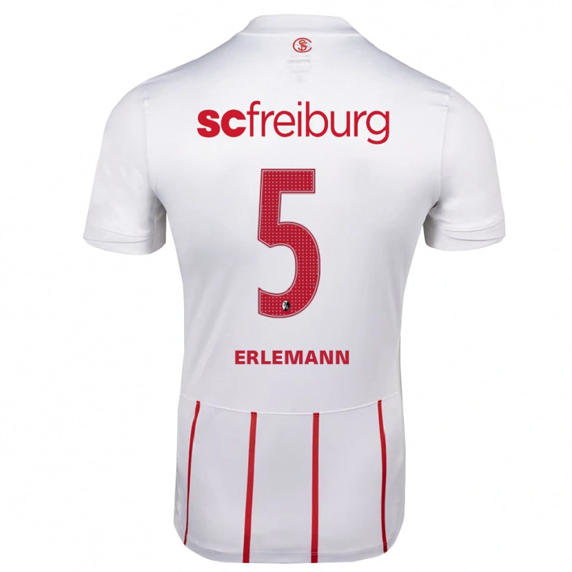 DanxenメンズLinus Erlemann#5ホワイト レッド イエローアウェイシャツ2026/27ジャージーユニフォーム