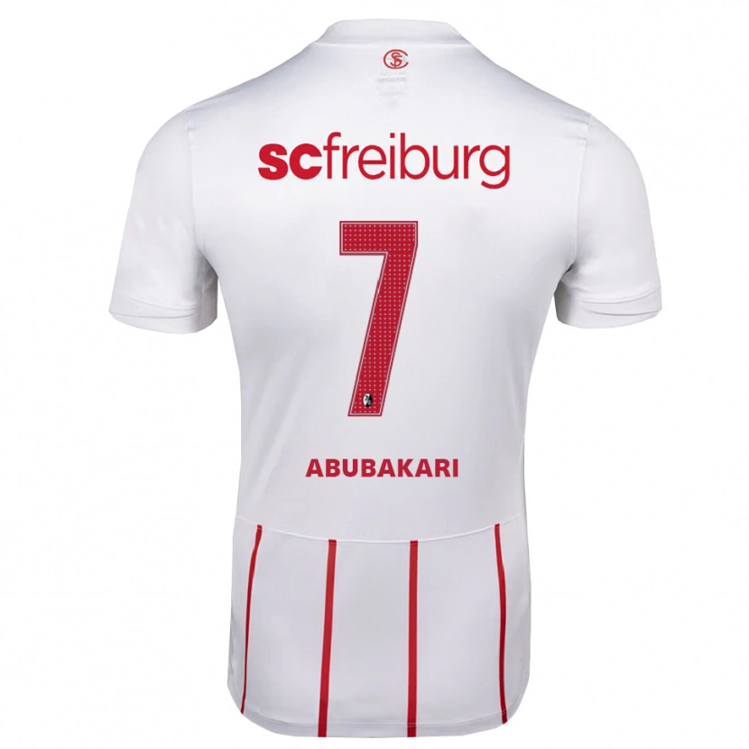 DanxenメンズStefanos Abubakari#7ホワイト レッド イエローアウェイシャツ2026/27ジャージーユニフォーム