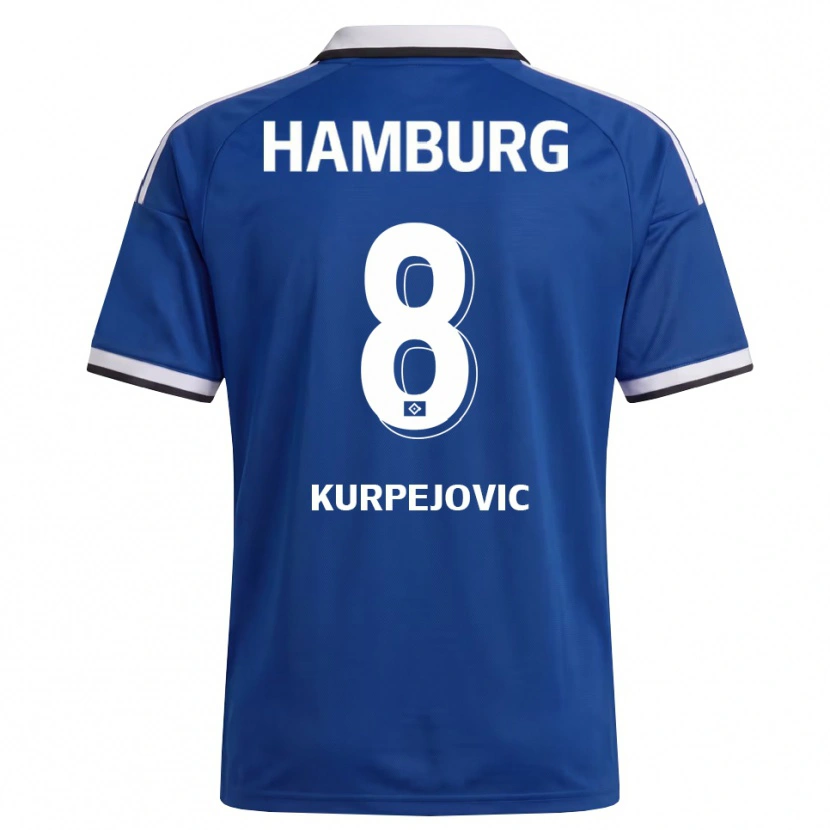 DanxenメンズEmin Kurpejovic#8ホワイト ブルーアウェイシャツ2026/27ジャージーユニフォーム