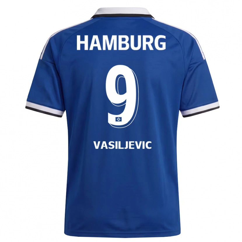 DanxenメンズAndrej Vasiljevic#9ホワイト ブルーアウェイシャツ2026/27ジャージーユニフォーム