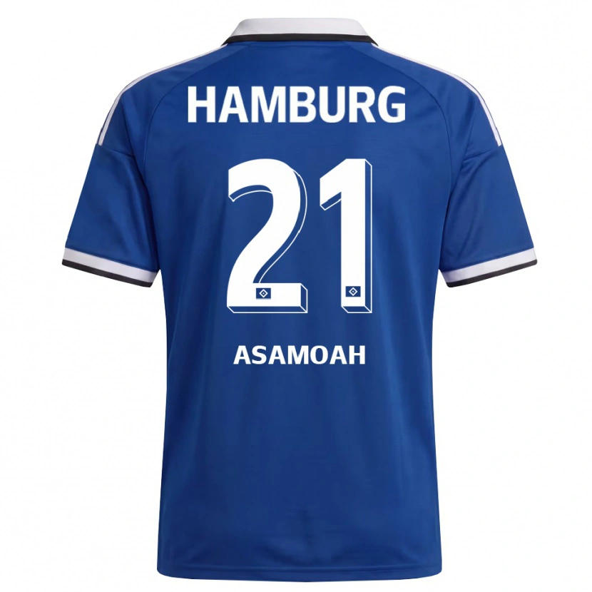DanxenメンズJustin Asamoah#21ホワイト ブルーアウェイシャツ2026/27ジャージーユニフォーム