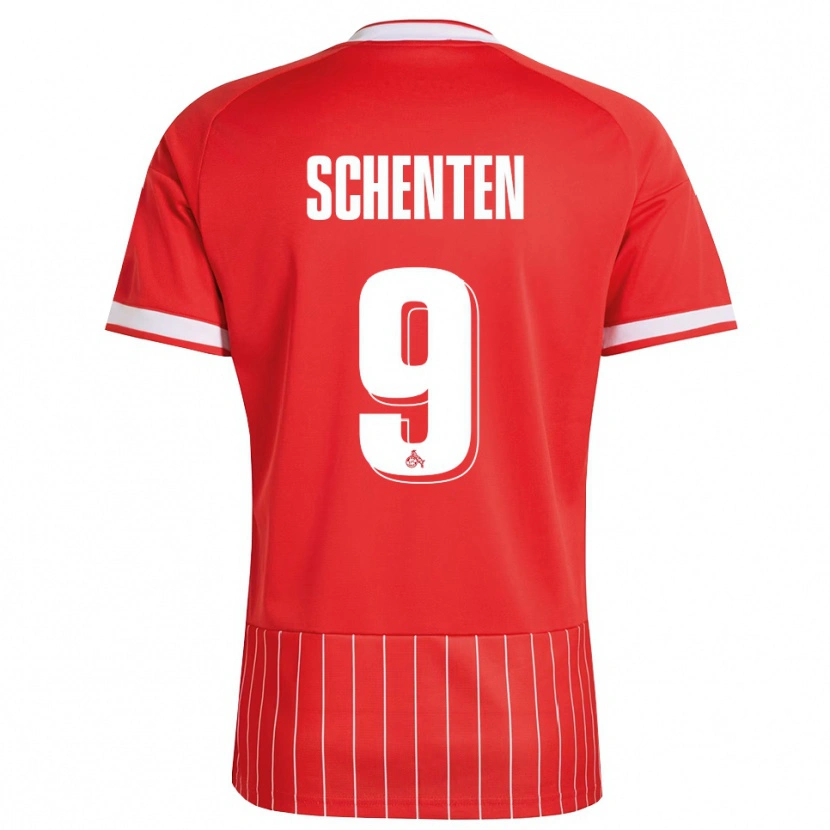 DanxenメンズFynn Schenten#9レッド ホワイト グリーンアウェイシャツ2026/27ジャージーユニフォーム
