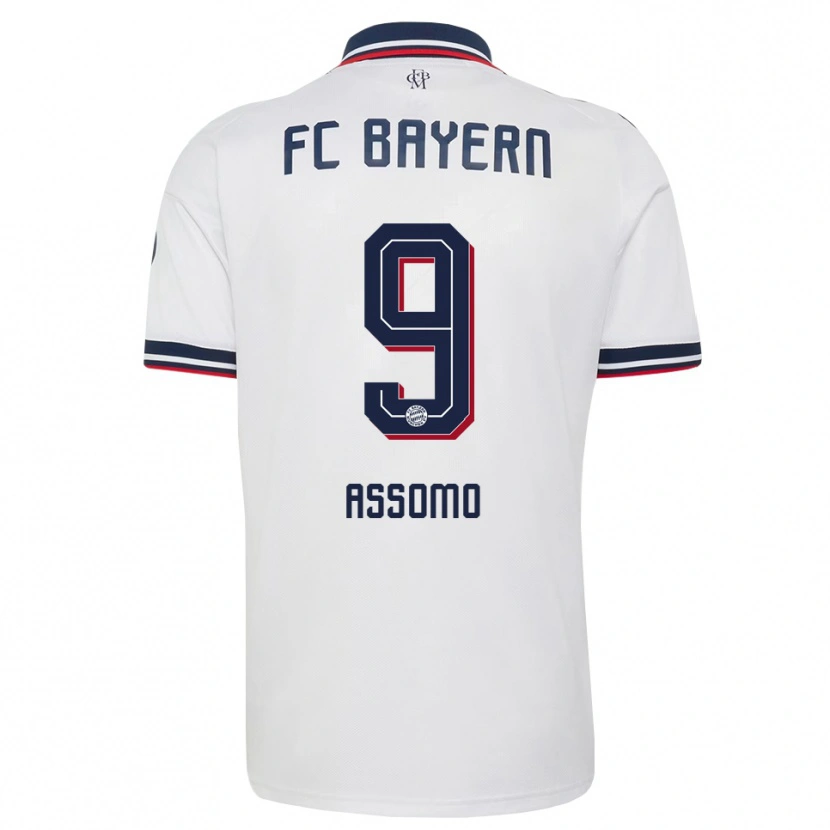 DanxenメンズBastian Assomo#9ホワイト グレー レッドアウェイシャツ2026/27ジャージーユニフォーム