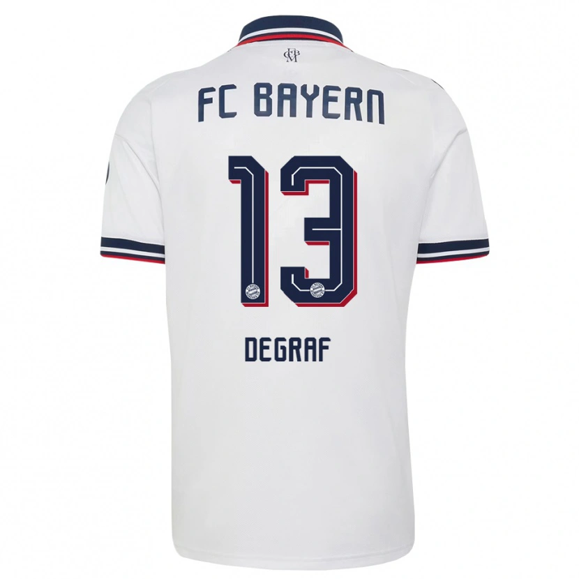 DanxenメンズArtur Degraf#13ホワイト グレー レッドアウェイシャツ2026/27ジャージーユニフォーム