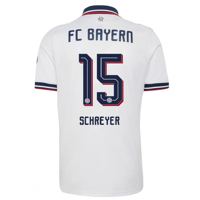 DanxenメンズTim Schreyer#15ホワイト グレー レッドアウェイシャツ2026/27ジャージーユニフォーム