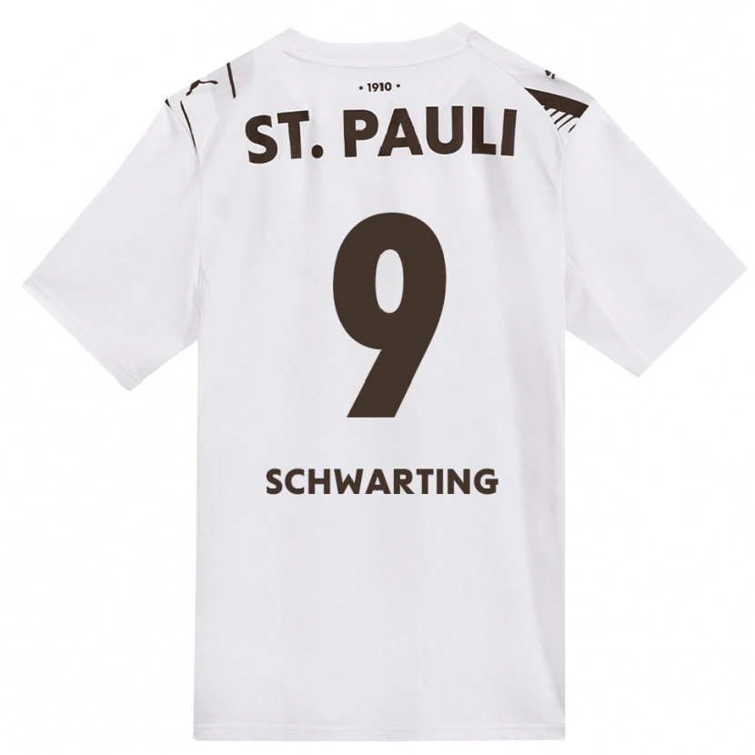 DanxenメンズDominik Schwarting#9カフェ ホワイト レッドアウェイシャツ2026/27ジャージーユニフォーム