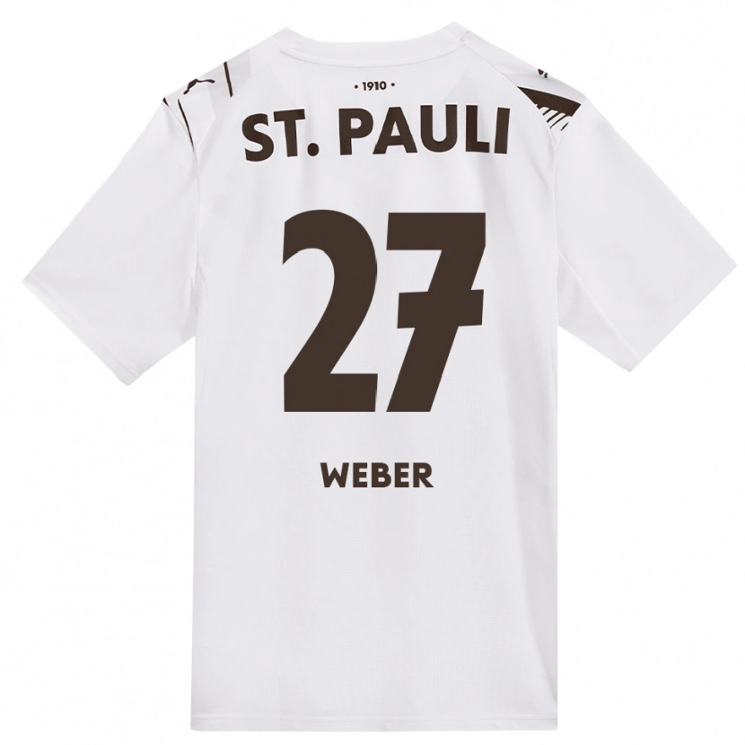 DanxenメンズHugo Weber#27カフェ ホワイト レッドアウェイシャツ2026/27ジャージーユニフォーム