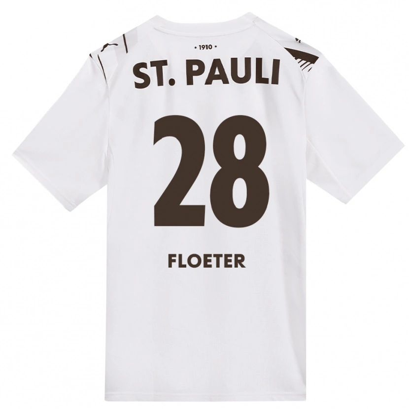 DanxenメンズJoline Floeter#28カフェ ホワイト レッドアウェイシャツ2026/27ジャージーユニフォーム