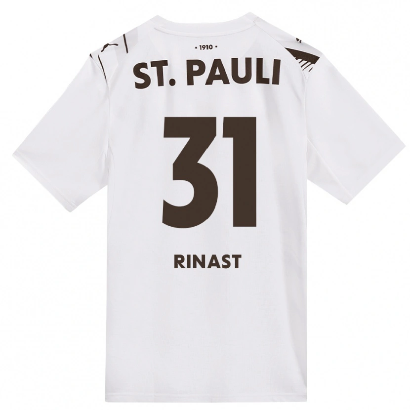 DanxenメンズRachel Rinast#31カフェ ホワイト レッドアウェイシャツ2026/27ジャージーユニフォーム
