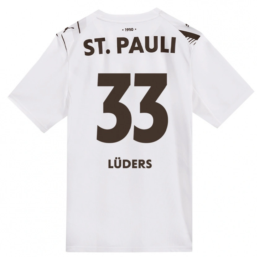 DanxenメンズBen Lüders#33カフェ ホワイト レッドアウェイシャツ2026/27ジャージーユニフォーム