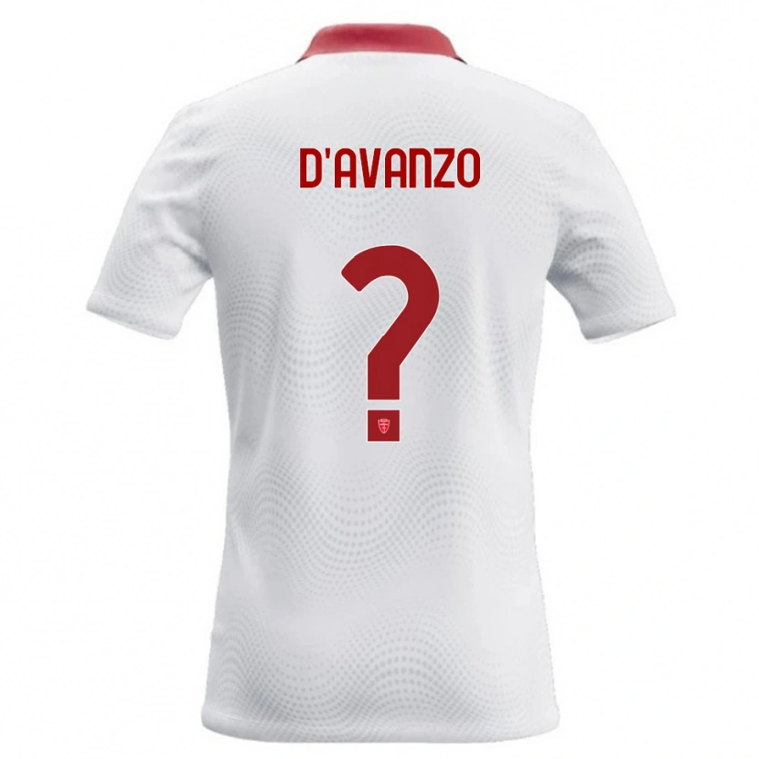DanxenメンズAndrea D'avanzo#0白 赤アウェイシャツ2026/27ジャージーユニフォーム