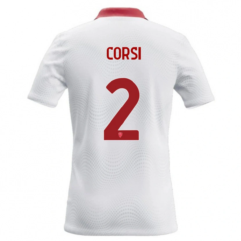 DanxenメンズGiovanni Corsi#2白 赤アウェイシャツ2026/27ジャージーユニフォーム