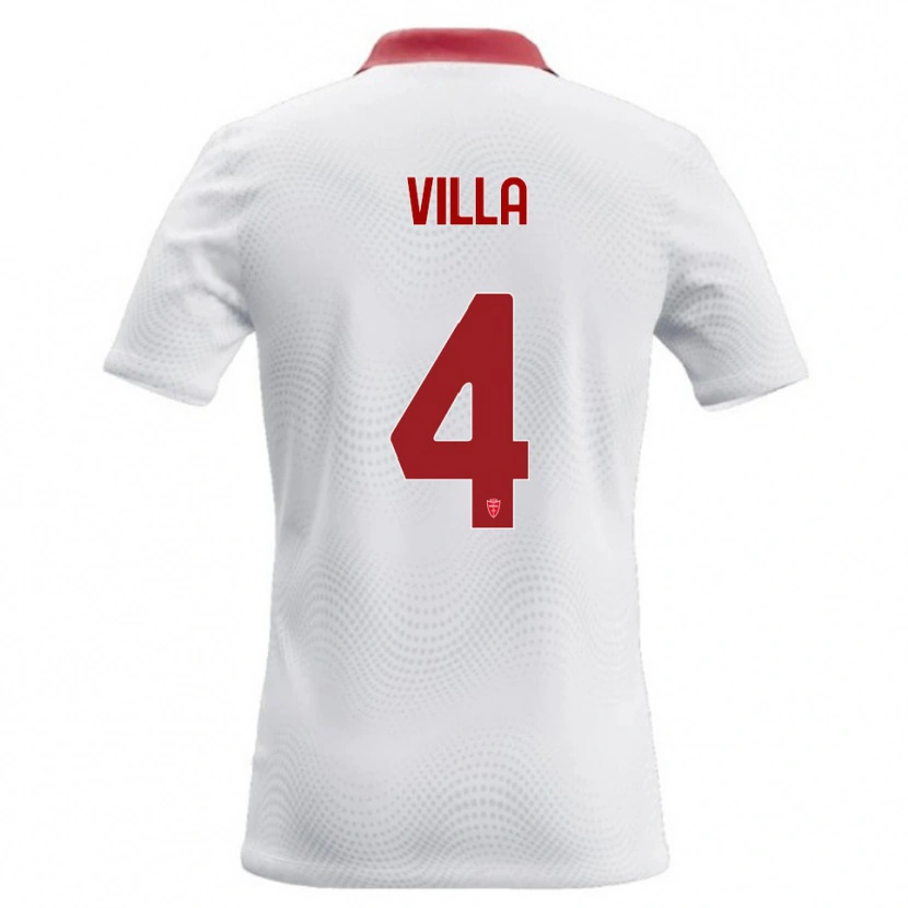DanxenメンズManuel Villa#4白 赤アウェイシャツ2026/27ジャージーユニフォーム
