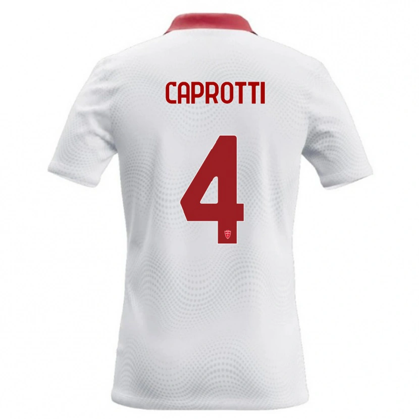 DanxenメンズCarlo Caprotti#4白 赤アウェイシャツ2026/27ジャージーユニフォーム