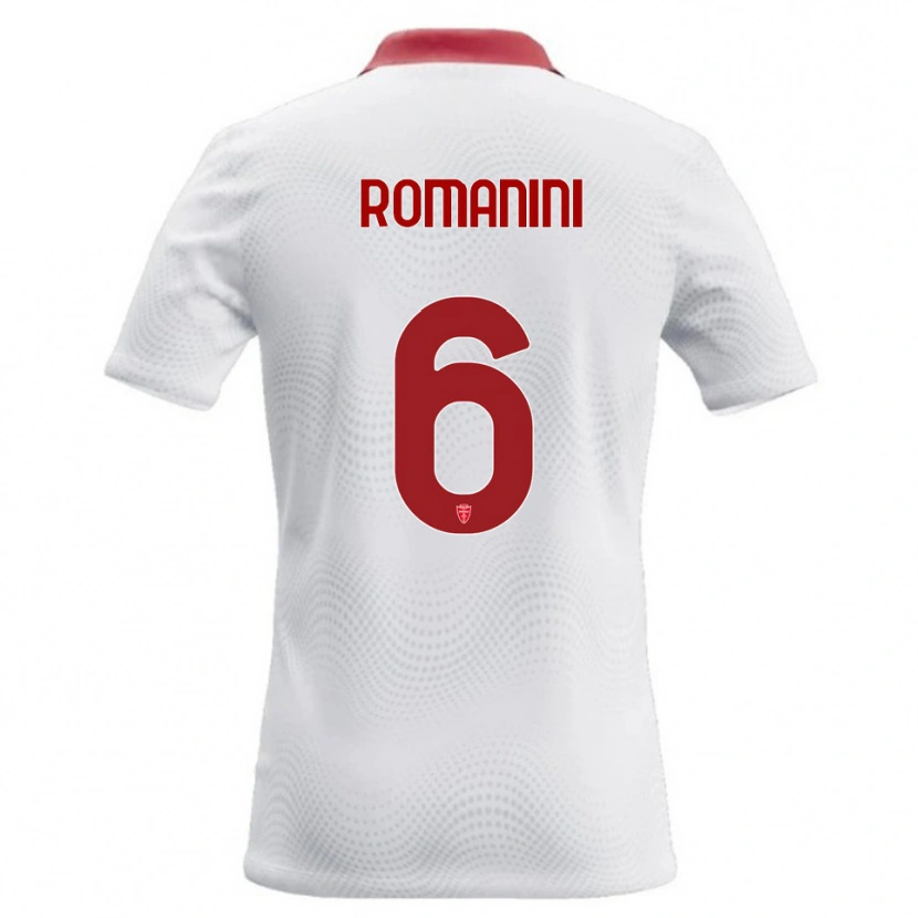 DanxenメンズAndrea Romanini#6白 赤アウェイシャツ2026/27ジャージーユニフォーム