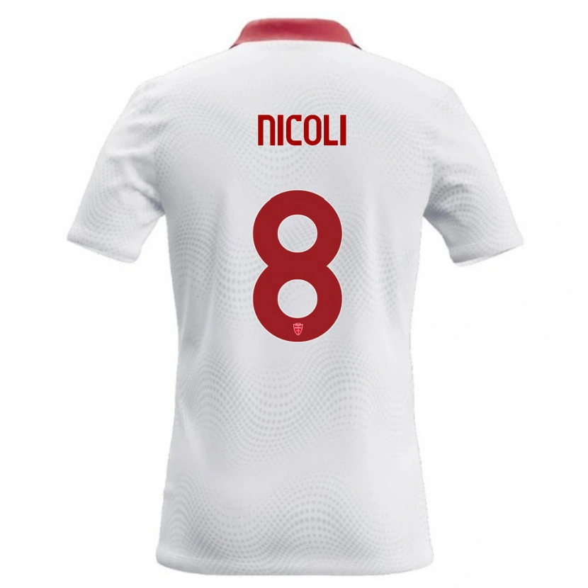 DanxenメンズAndrea Nicoli#8白 赤アウェイシャツ2026/27ジャージーユニフォーム