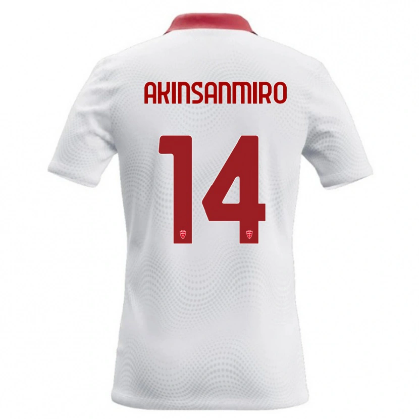 Danxenメンズエベネザー・アキンサンミロ#14白 赤アウェイシャツ2026/27ジャージーユニフォーム