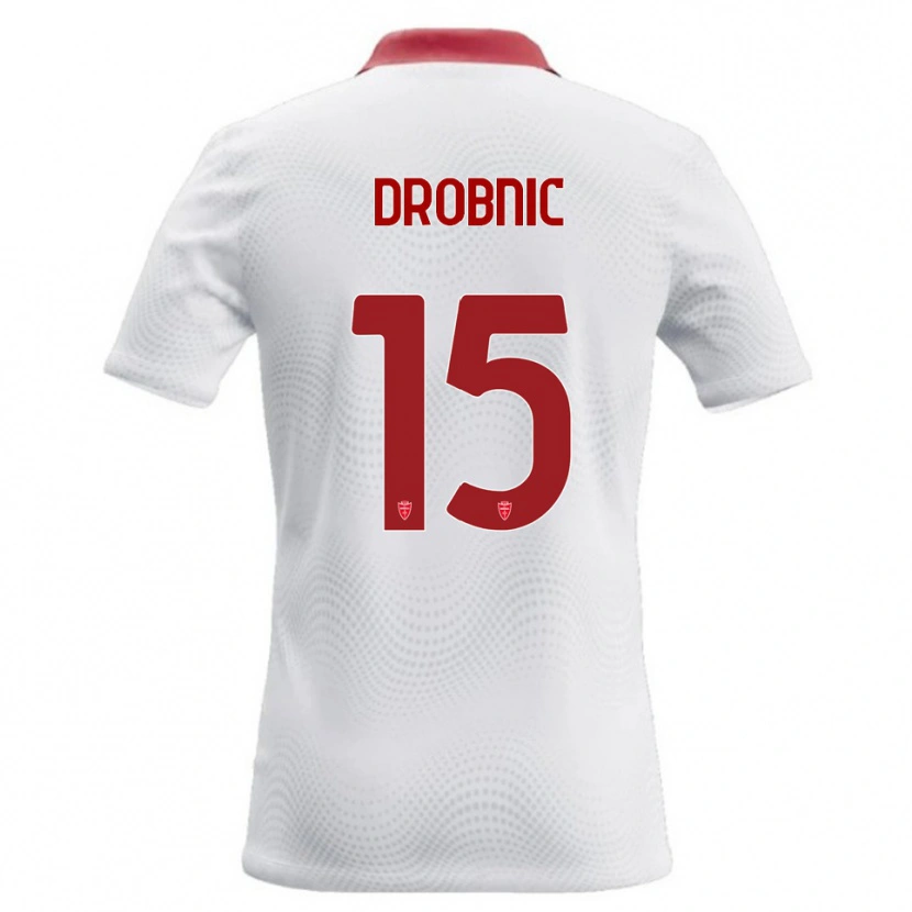 DanxenメンズMatic Drobnic#15白 赤アウェイシャツ2026/27ジャージーユニフォーム