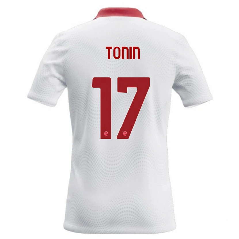 DanxenメンズAndrea Tonin#17白 赤アウェイシャツ2026/27ジャージーユニフォーム