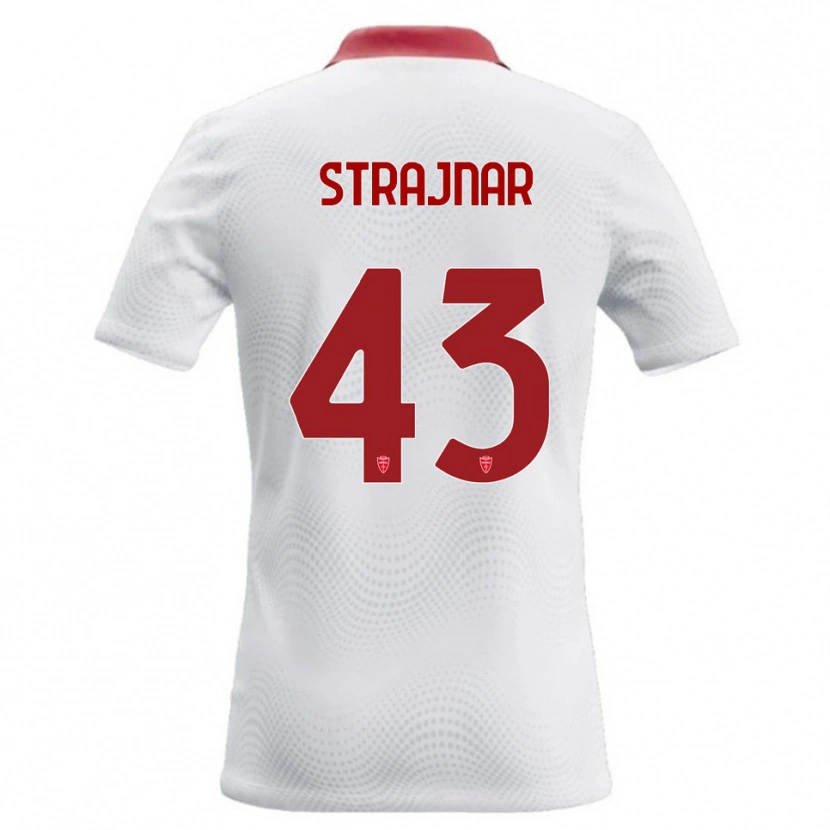 DanxenメンズAljaz Strajnar#43白 赤アウェイシャツ2026/27ジャージーユニフォーム
