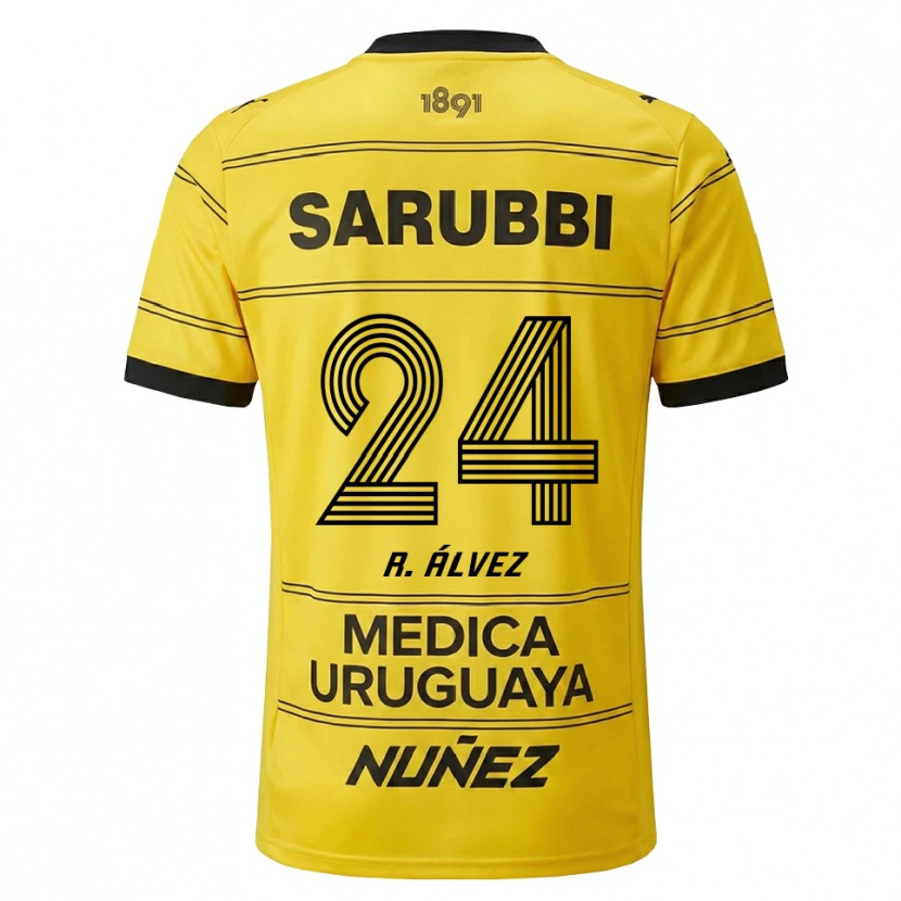 DanxenメンズRodrigo Álvez#24黄色 黒アウェイシャツ2026/27ジャージーユニフォーム