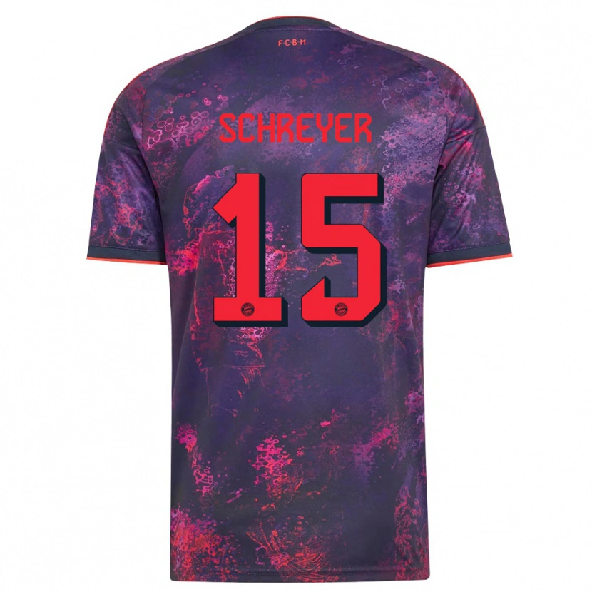 DanxenメンズTim Schreyer#15パープル レッドサードユニフォームシャツ2026/27ジャージーユニフォーム