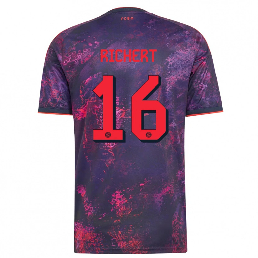 DanxenメンズLeonhard Richert#16パープル レッドサードユニフォームシャツ2026/27ジャージーユニフォーム