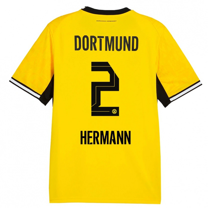 DanxenレディースBen Hermann#2イエロー ブラック ホワイトホームシャツ2026/27ジャージーユニフォーム