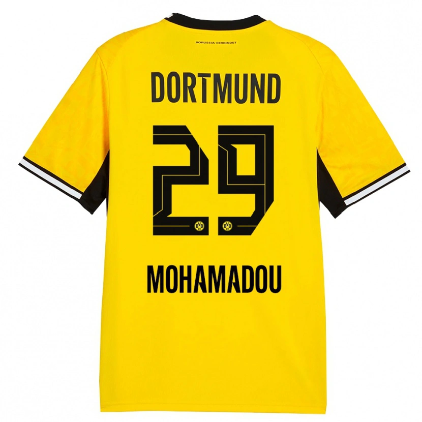 DanxenレディースHamzath Mohamadou#29イエロー ブラック ホワイトホームシャツ2026/27ジャージーユニフォーム