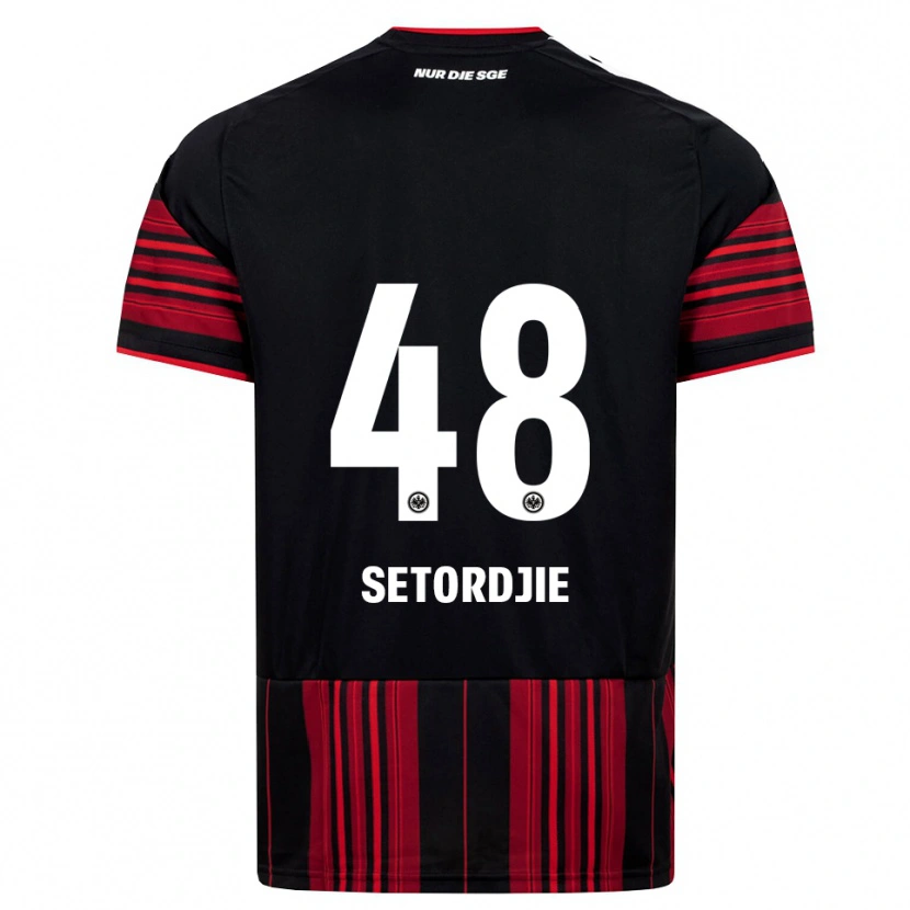 DanxenレディースLawrence Setordjie#48ブラック レッド ホワイトホームシャツ2026/27ジャージーユニフォーム