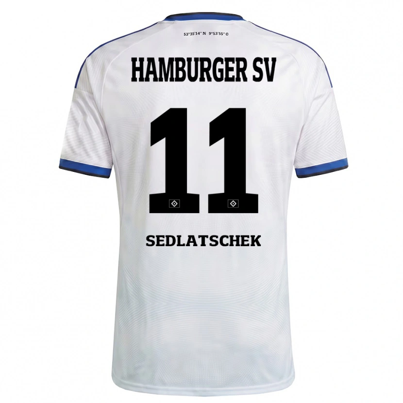 DanxenレディースThierry Sedlatschek#11ホワイト ブラック ブルーホームシャツ2026/27ジャージーユニフォーム