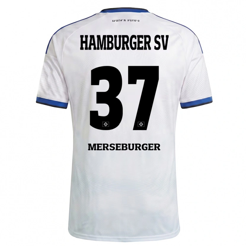 DanxenレディースDominik Merseburger#37ホワイト ブラック ブルーホームシャツ2026/27ジャージーユニフォーム